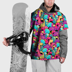 Накидка на куртку 3D с принтом Разноцветные пучеглазые динозаврики в Тюмени, 100% полиэстер |  | 