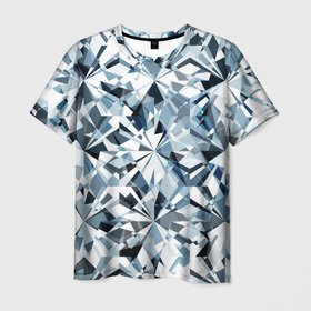 Мужская футболка 3D с принтом Бриллиантовое мерцание текстура в Новосибирске, 100% полиэфир | прямой крой, круглый вырез горловины, длина до линии бедер | 