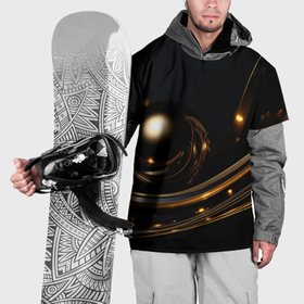 Накидка на куртку 3D с принтом Абстракция золотого на черном в Екатеринбурге, 100% полиэстер |  | 