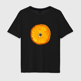 Мужская футболка хлопок Oversize с принтом Цитрусовый круг в Белгороде, 100% хлопок | свободный крой, круглый ворот, “спинка” длиннее передней части | 