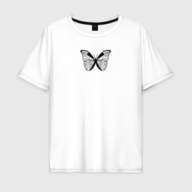 Мужская футболка хлопок Oversize с принтом Бабочка Life is Strange в Петрозаводске, 100% хлопок | свободный крой, круглый ворот, “спинка” длиннее передней части | 