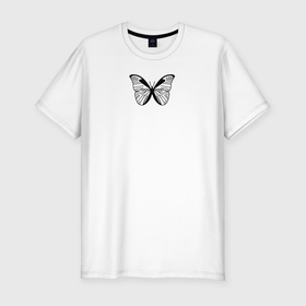 Мужская футболка хлопок Slim с принтом Бабочка Life is Strange в Кировске, 92% хлопок, 8% лайкра | приталенный силуэт, круглый вырез ворота, длина до линии бедра, короткий рукав | 