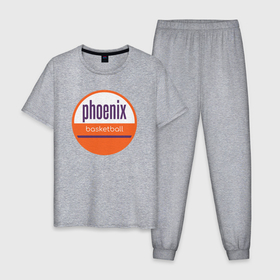 Мужская пижама хлопок с принтом Баскетбол Финикса в Новосибирске, 100% хлопок | брюки и футболка прямого кроя, без карманов, на брюках мягкая резинка на поясе и по низу штанин
 | 