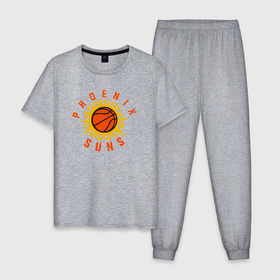 Мужская пижама хлопок с принтом Финикс Санз в Курске, 100% хлопок | брюки и футболка прямого кроя, без карманов, на брюках мягкая резинка на поясе и по низу штанин
 | 