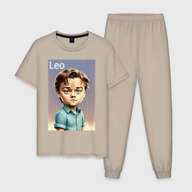 Мужская пижама хлопок с принтом Мультяшный Леонардо Ди Каприо   нейросеть в Петрозаводске, 100% хлопок | брюки и футболка прямого кроя, без карманов, на брюках мягкая резинка на поясе и по низу штанин
 | 