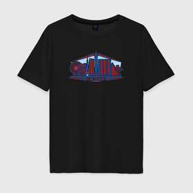 Мужская футболка хлопок Oversize с принтом Las Vegas city в Белгороде, 100% хлопок | свободный крой, круглый ворот, “спинка” длиннее передней части | Тематика изображения на принте: 