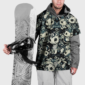 Накидка на куртку 3D с принтом Патерн милых драконов и ёлок в Петрозаводске, 100% полиэстер |  | Тематика изображения на принте: 
