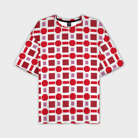 Мужская футболка oversize 3D с принтом Красные кирпичики и белые полосы в Екатеринбурге,  |  | Тематика изображения на принте: 