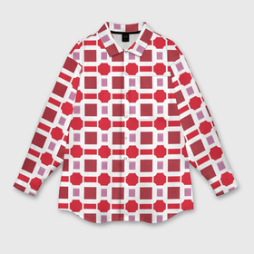 Мужская рубашка oversize 3D с принтом Красные кирпичики и белые полосы в Тюмени,  |  | Тематика изображения на принте: 