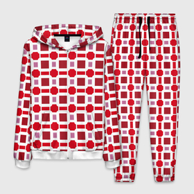 Мужской костюм 3D с принтом Красные кирпичики и белые полосы в Курске, 100% полиэстер | Манжеты и пояс оформлены тканевой резинкой, двухслойный капюшон со шнурком для регулировки, карманы спереди | Тематика изображения на принте: 