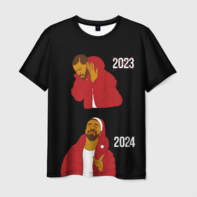 Мужская футболка 3D с принтом Дрейк 2023 2024 , 100% полиэфир | прямой крой, круглый вырез горловины, длина до линии бедер | 