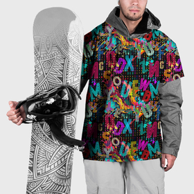 Накидка на куртку 3D с принтом Multicolored english letters в Кировске, 100% полиэстер |  | 