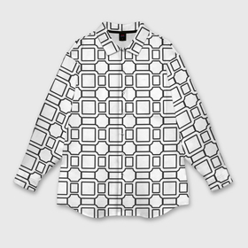 Мужская рубашка oversize 3D с принтом Чёрно белая сетка в Ухте,  |  | 