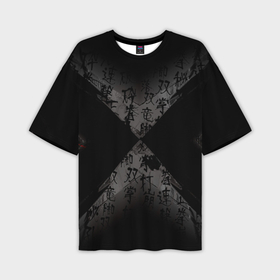 Мужская футболка oversize 3D с принтом Японские иероглифы текстуры в Тюмени,  |  | Тематика изображения на принте: 