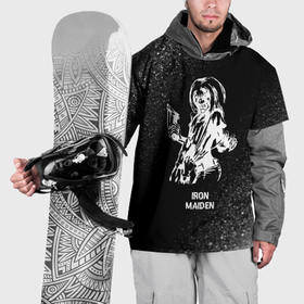 Накидка на куртку 3D с принтом Iron Maiden glitch на темном фоне в Тюмени, 100% полиэстер |  | Тематика изображения на принте: 