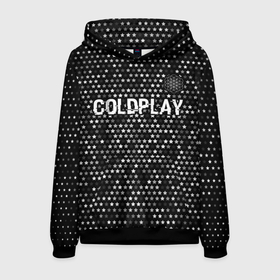 Мужская толстовка 3D с принтом Coldplay glitch на темном фоне посередине , 100% полиэстер | двухслойный капюшон со шнурком для регулировки, мягкие манжеты на рукавах и по низу толстовки, спереди карман-кенгуру с мягким внутренним слоем. | 