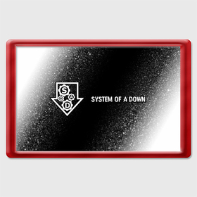 Магнит 45*70 с принтом System of a Down glitch на темном фоне по горизонтали в Курске, Пластик | Размер: 78*52 мм; Размер печати: 70*45 | 