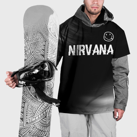 Накидка на куртку 3D с принтом Nirvana glitch на темном фоне посередине в Курске, 100% полиэстер |  | Тематика изображения на принте: 
