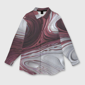 Мужская рубашка oversize 3D с принтом Бело розовая краска в Курске,  |  | 