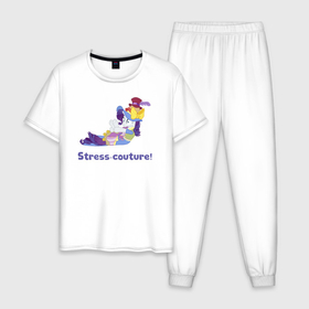 Мужская пижама хлопок с принтом Стресс кутюр от Рарити в Курске, 100% хлопок | брюки и футболка прямого кроя, без карманов, на брюках мягкая резинка на поясе и по низу штанин
 | 