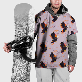 Накидка на куртку 3D с принтом Орел и линии в Петрозаводске, 100% полиэстер |  | Тематика изображения на принте: 