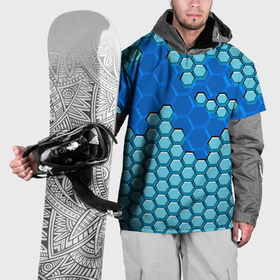 Накидка на куртку 3D с принтом Синяя энерго броня из шестиугольников в Кировске, 100% полиэстер |  | Тематика изображения на принте: 