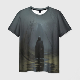 Мужская футболка 3D с принтом Путешественник по мрачны местам в Санкт-Петербурге, 100% полиэфир | прямой крой, круглый вырез горловины, длина до линии бедер | 