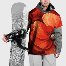 Накидка на куртку 3D с принтом Крупные красные маки в Курске, 100% полиэстер |  | Тематика изображения на принте: 