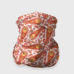 Бандана-труба 3D с принтом Индейский орнамент красно желтые огурцы в Санкт-Петербурге, 100% полиэстер, ткань с особыми свойствами — Activecool | плотность 150‒180 г/м2; хорошо тянется, но сохраняет форму | 