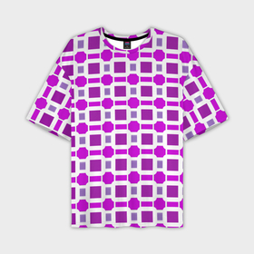 Мужская футболка oversize 3D с принтом Фиолетовые кирпичики и белые полосы в Екатеринбурге,  |  | Тематика изображения на принте: 