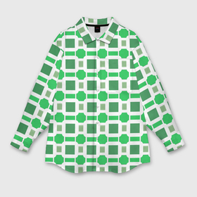 Мужская рубашка oversize 3D с принтом Зелёные кирпичики и белые полосы в Екатеринбурге,  |  | Тематика изображения на принте: 