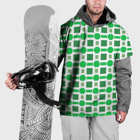 Накидка на куртку 3D с принтом Зелёные кирпичики и белые полосы в Петрозаводске, 100% полиэстер |  | Тематика изображения на принте: 
