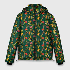 Мужская зимняя куртка 3D с принтом Красные и желтые цветы на зеленом фоне в Тюмени, верх — 100% полиэстер; подкладка — 100% полиэстер; утеплитель — 100% полиэстер | длина ниже бедра, свободный силуэт Оверсайз. Есть воротник-стойка, отстегивающийся капюшон и ветрозащитная планка. 

Боковые карманы с листочкой на кнопках и внутренний карман на молнии. | 