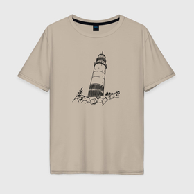 Мужская футболка хлопок Oversize с принтом Маяк Life is Strange в Санкт-Петербурге, 100% хлопок | свободный крой, круглый ворот, “спинка” длиннее передней части | Тематика изображения на принте: 