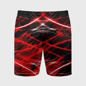 Мужские шорты спортивные с принтом Красный лазер линии ,  |  | Тематика изображения на принте: 