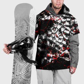 Накидка на куртку 3D с принтом Черные разломы в Петрозаводске, 100% полиэстер |  | 