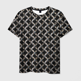 Мужская футболка 3D с принтом Кольчуга крупная в Екатеринбурге, 100% полиэфир | прямой крой, круглый вырез горловины, длина до линии бедер | Тематика изображения на принте: 