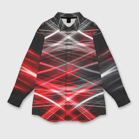 Мужская рубашка oversize 3D с принтом Красный лазер линии ,  |  | Тематика изображения на принте: 