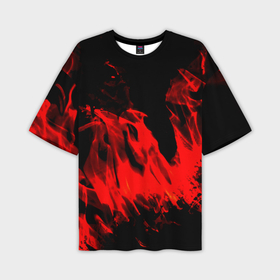 Мужская футболка oversize 3D с принтом Красное пламя в Тюмени,  |  | 