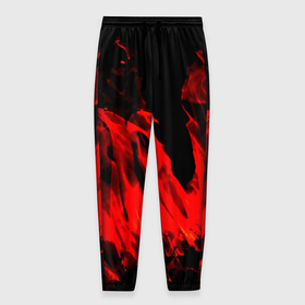 Мужские брюки 3D с принтом Красное пламя в Санкт-Петербурге, 100% полиэстер | манжеты по низу, эластичный пояс регулируется шнурком, по бокам два кармана без застежек, внутренняя часть кармана из мелкой сетки | 
