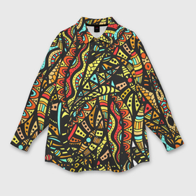Мужская рубашка oversize 3D с принтом Африканская живопись в Екатеринбурге,  |  | 