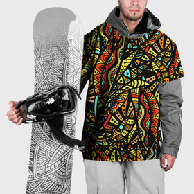 Накидка на куртку 3D с принтом Африканская живопись в Екатеринбурге, 100% полиэстер |  | 