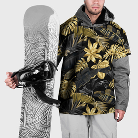 Накидка на куртку 3D с принтом Черно золотые джунгли в Екатеринбурге, 100% полиэстер |  | 