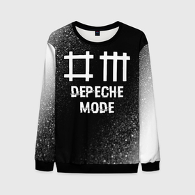 Мужской свитшот 3D с принтом Depeche Mode glitch на темном фоне , 100% полиэстер с мягким внутренним слоем | круглый вырез горловины, мягкая резинка на манжетах и поясе, свободная посадка по фигуре | 