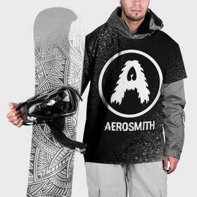 Накидка на куртку 3D с принтом Aerosmith glitch на темном фоне в Тюмени, 100% полиэстер |  | Тематика изображения на принте: 