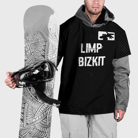 Накидка на куртку 3D с принтом Limp Bizkit glitch на темном фоне посередине в Белгороде, 100% полиэстер |  | 