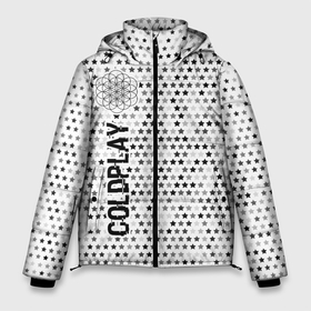 Мужская зимняя куртка 3D с принтом Coldplay glitch на светлом фоне по вертикали , верх — 100% полиэстер; подкладка — 100% полиэстер; утеплитель — 100% полиэстер | длина ниже бедра, свободный силуэт Оверсайз. Есть воротник-стойка, отстегивающийся капюшон и ветрозащитная планка. 

Боковые карманы с листочкой на кнопках и внутренний карман на молнии. | 