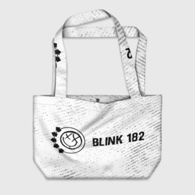 Пляжная сумка 3D с принтом Blink 182 glitch на светлом фоне по горизонтали в Тюмени, 100% полиэстер | застегивается на металлическую кнопку; внутренний карман застегивается на молнию. Стенки укреплены специальным мягким материалом, чтобы защитить содержимое от несильных ударов
 | 