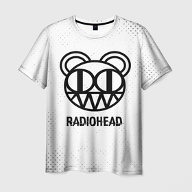 Мужская футболка 3D с принтом Radiohead glitch на светлом фоне , 100% полиэфир | прямой крой, круглый вырез горловины, длина до линии бедер | 