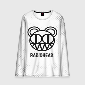 Мужской лонгслив 3D с принтом Radiohead glitch на светлом фоне в Тюмени, 100% полиэстер | длинные рукава, круглый вырез горловины, полуприлегающий силуэт | 